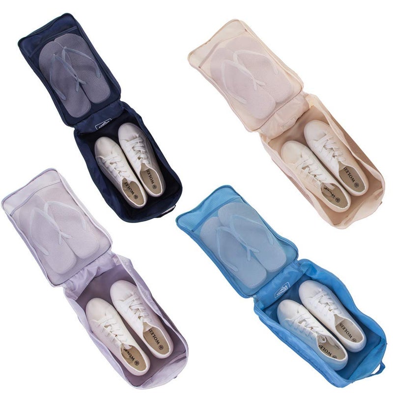 JJ POWER Travel Shoe Bags, Foldable Waterproof Shoe Puches Organizer-Double Layer (Multi-colored4) - Image 1